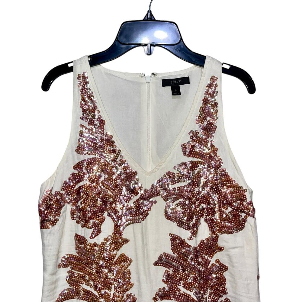 J. Crew Linen Blend Sequin Shift Dress - Picture 3 of 8